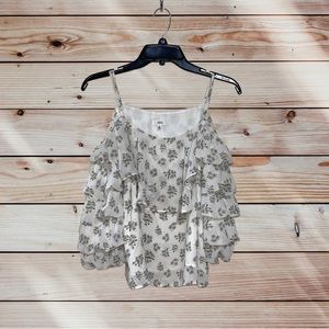 Off the shoulder top by Lucia in cream with cute little flowers size M